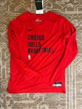 Nike Red Dri-FIT The Nike Tee with White Logo